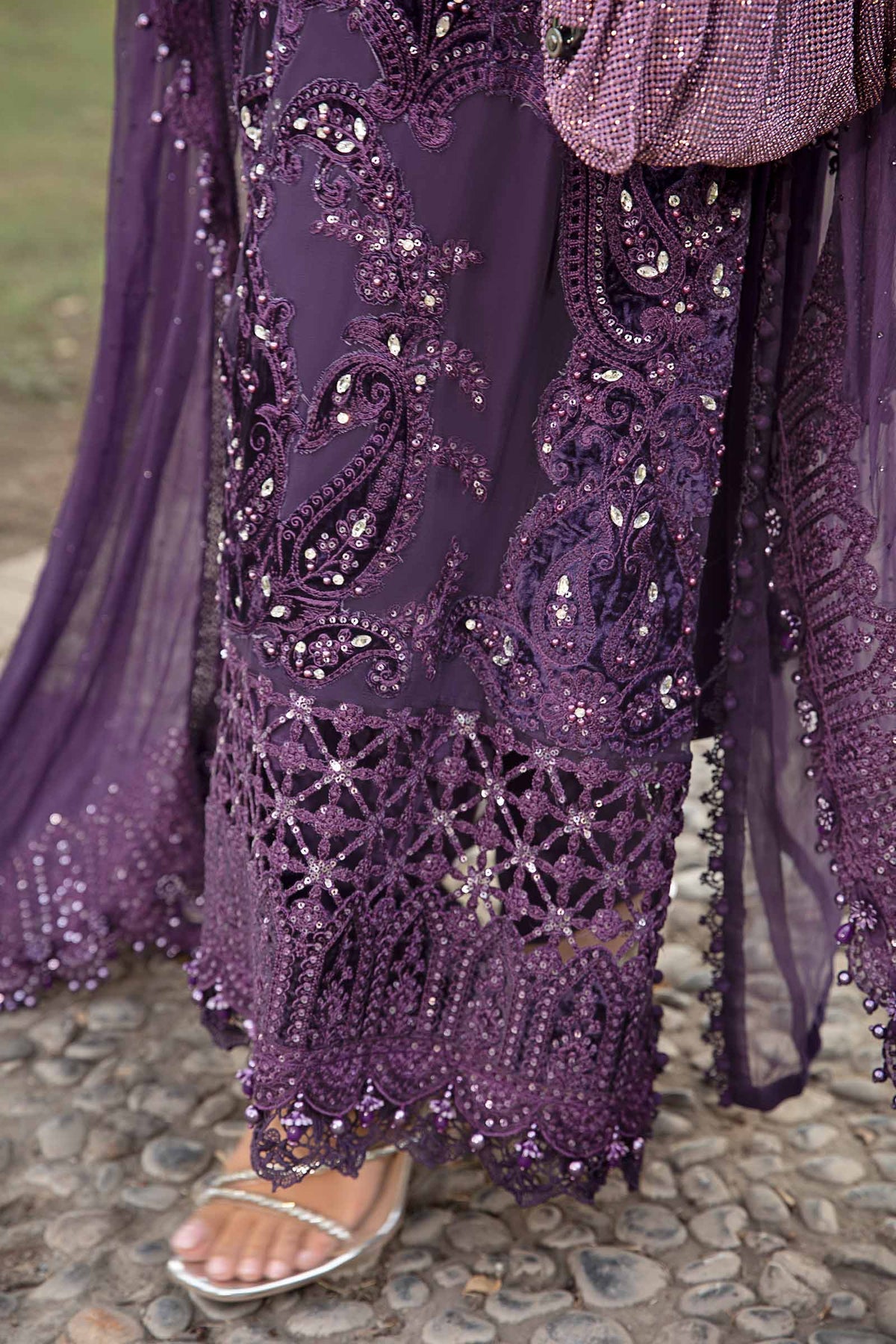 Unstitched Embroidered Chiffon Suit | MPC-24-102 Purple