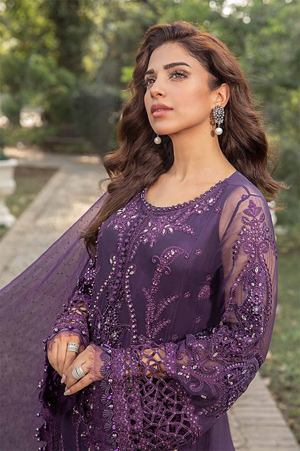 Unstitched Embroidered Chiffon Suit | MPC-24-102 Purple