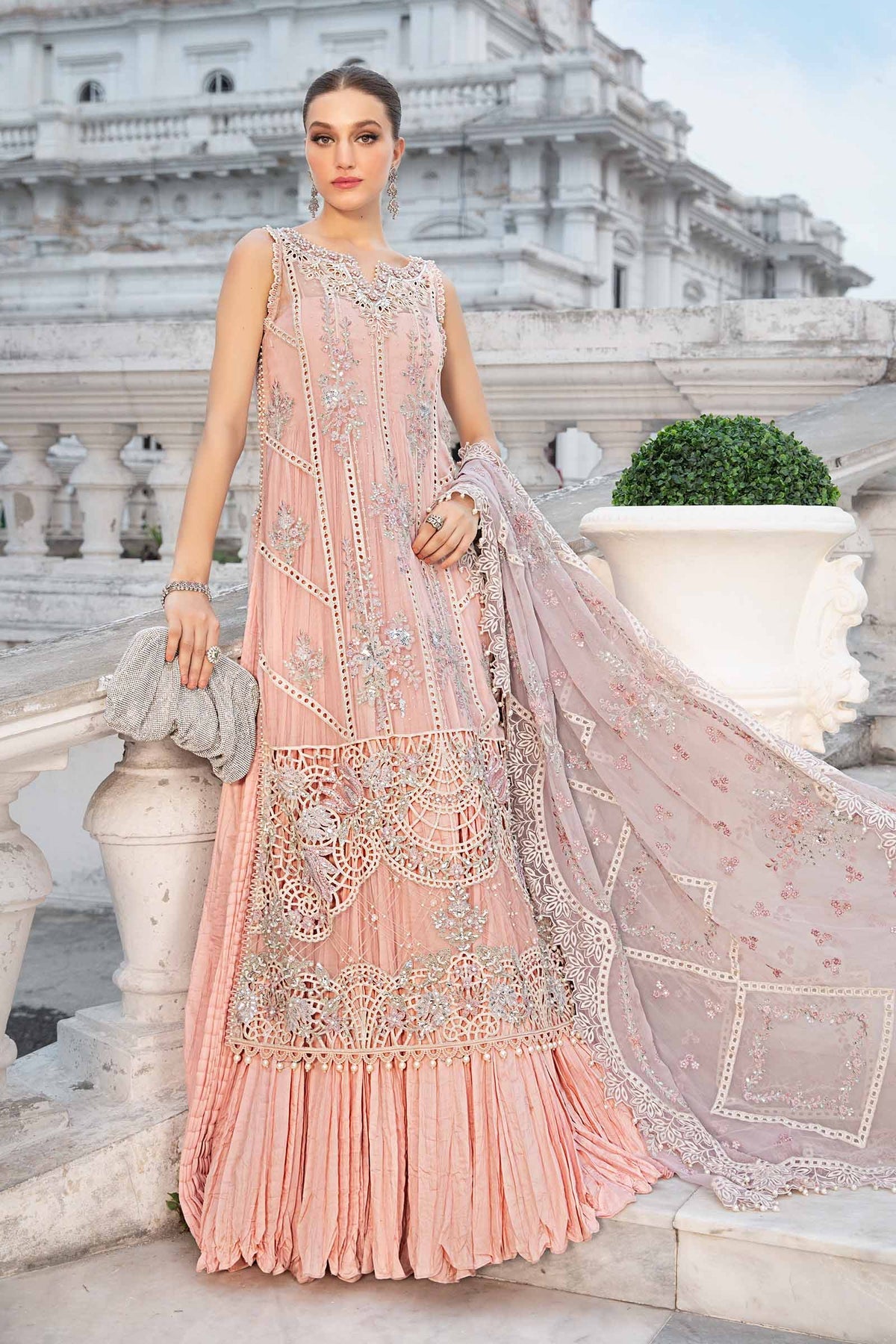 Unstitched Embroidered Chiffon Suit | MPC-24-106 Baby Pink