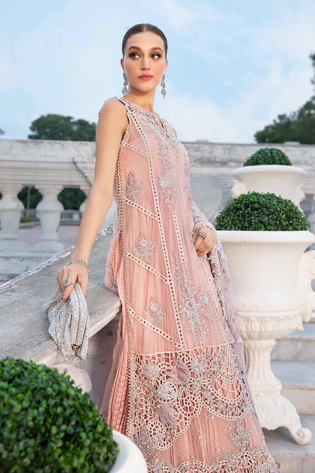 Unstitched Embroidered Chiffon Suit | MPC-24-106 Baby Pink