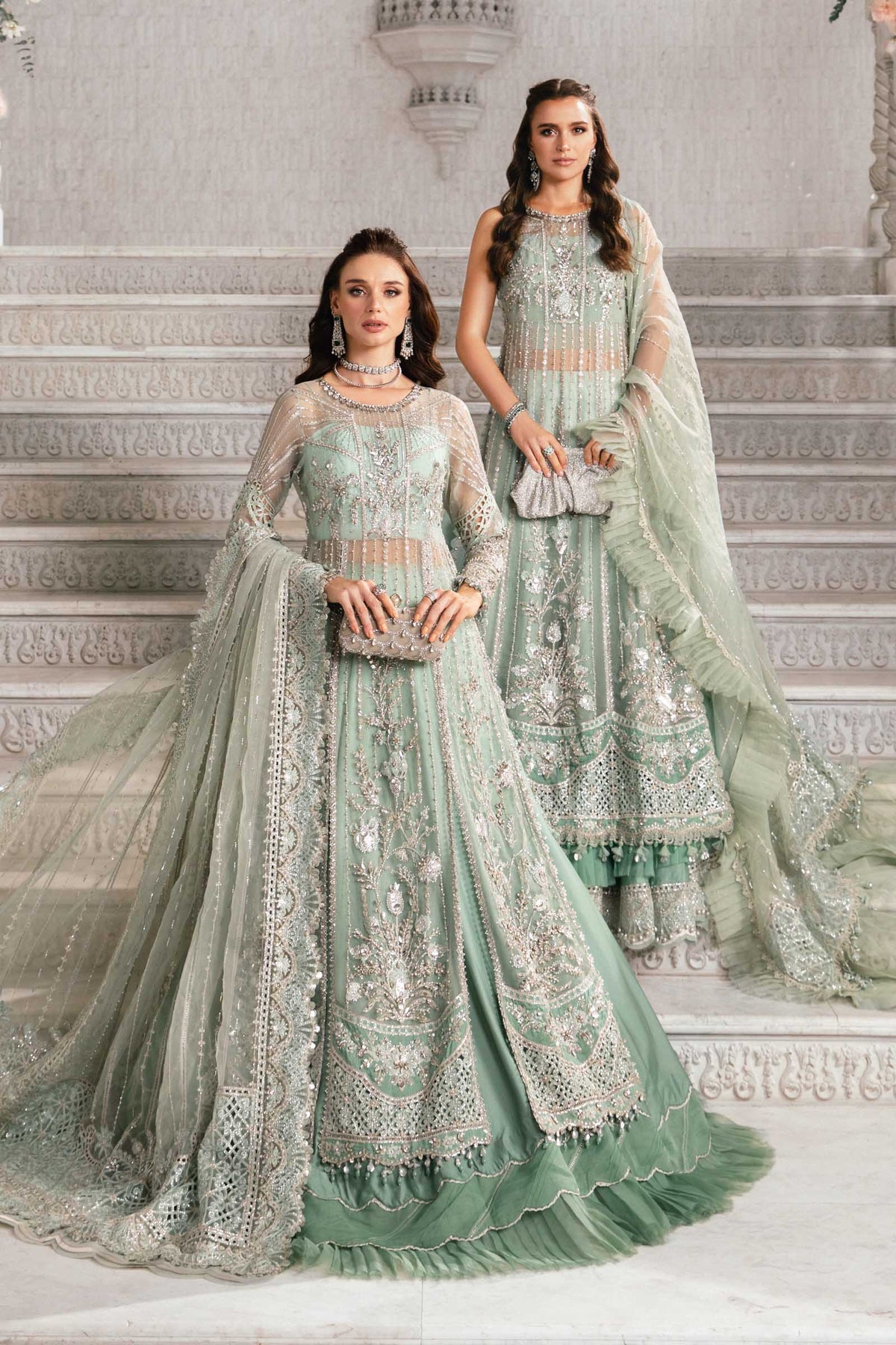 3 Piece Unstitched Embroidered Suit | BD-2803 Aqua