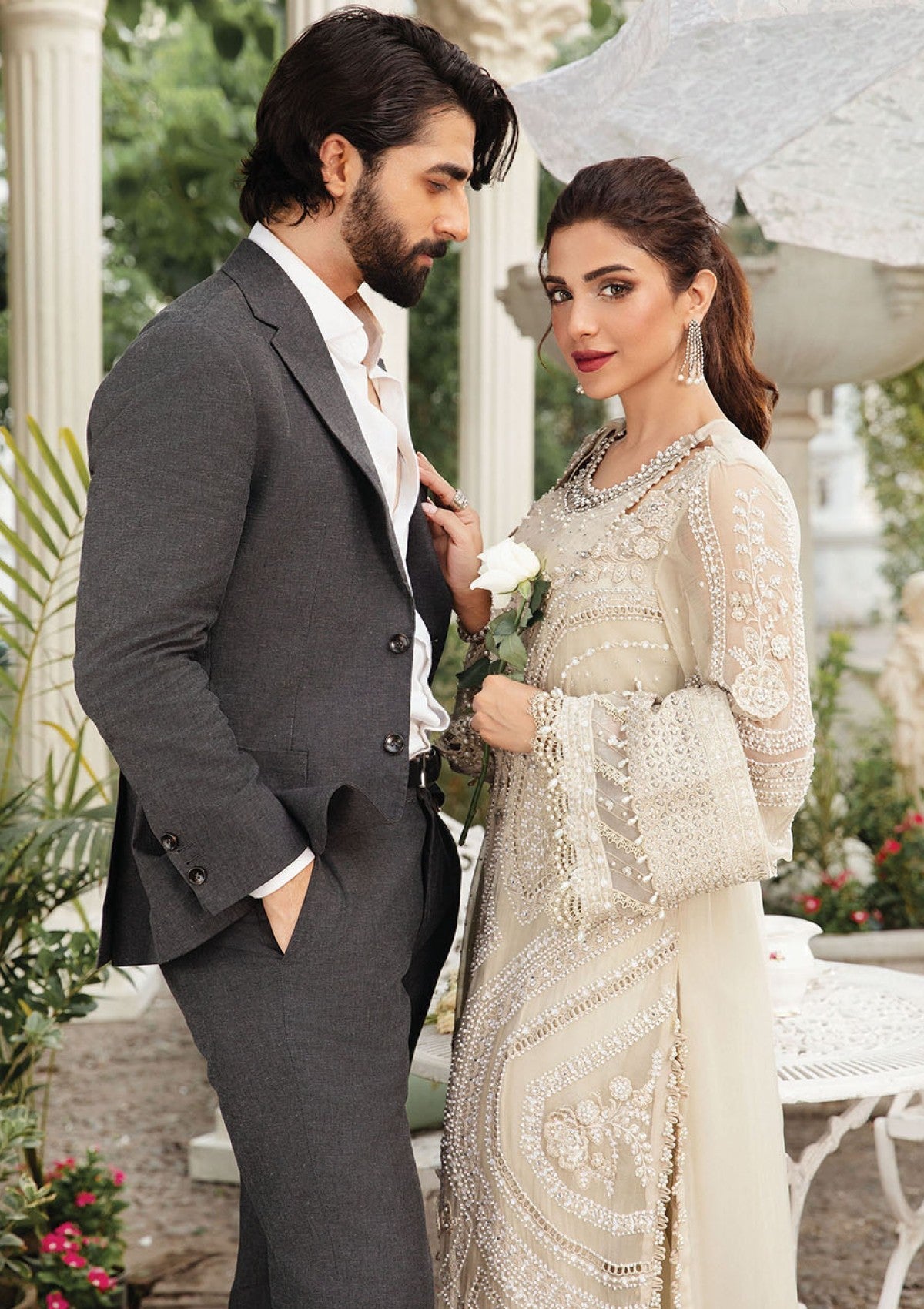 Unstitched Chiffon 24 - MPC-24-104 Ivory