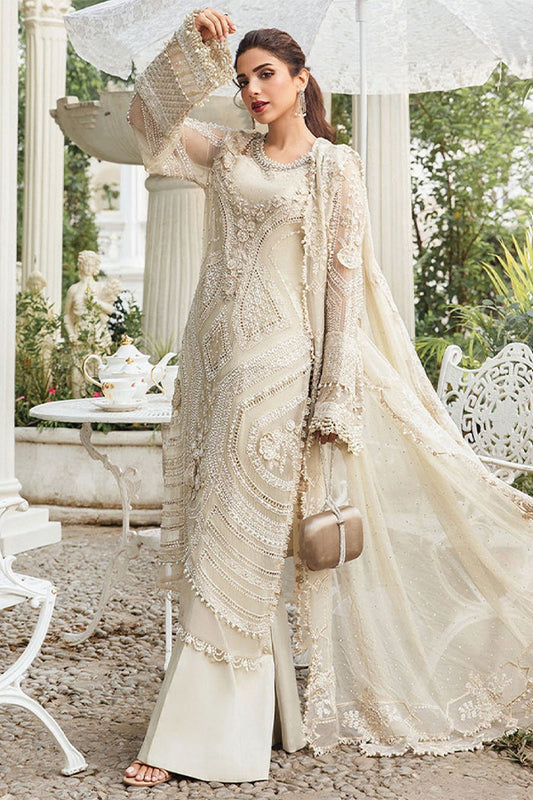 Unstitched Chiffon 24 - MPC-24-104 Ivory