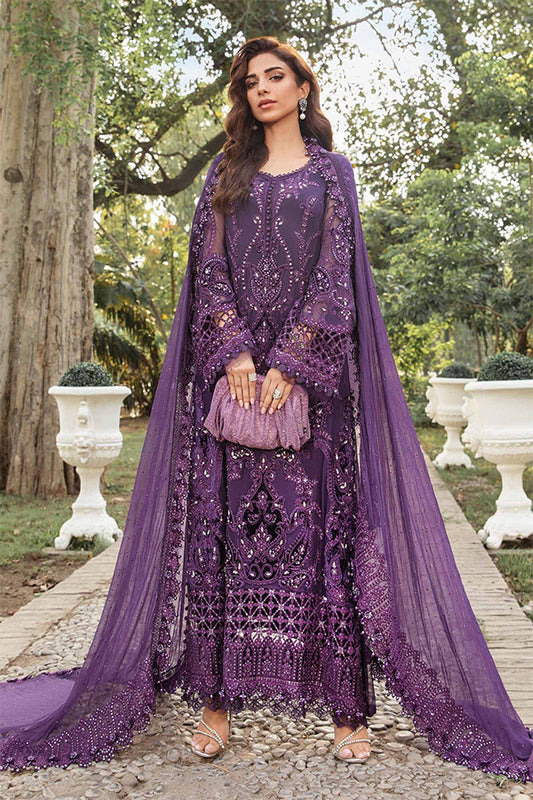 Unstitched Embroidered Chiffon Suit | MPC-24-102 Purple